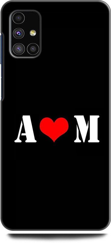 Afterglow Back Cover for SAMSUNG Galaxy M31s A M, A LOVES M, NAME, LETTER, ALPHABET, AM LOVE, HART  (Multicolor, Shock Proof, Pack of: 1)