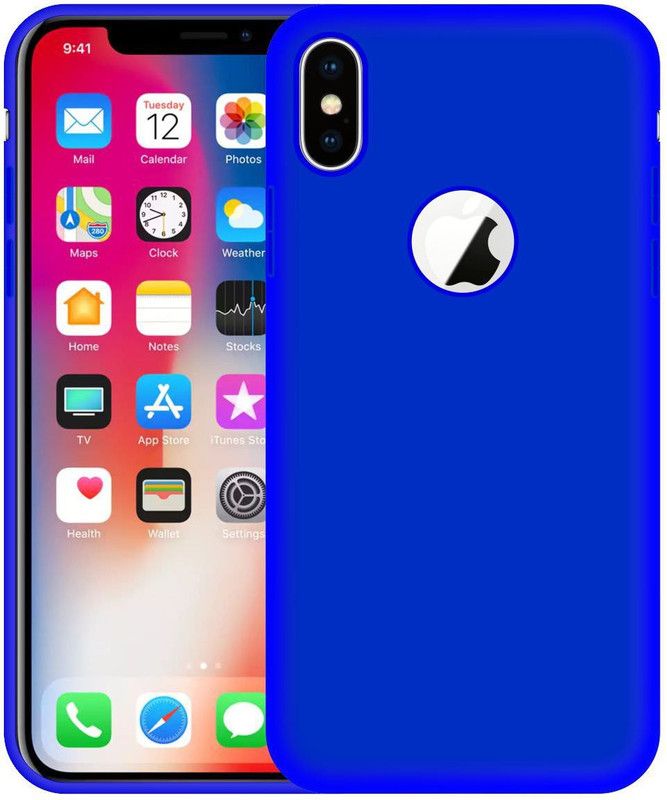 CASE CREATION Back Cover for Iphone X (5.80 inch)  (Blue, Waterproof, Silicon, Pack of: 1)