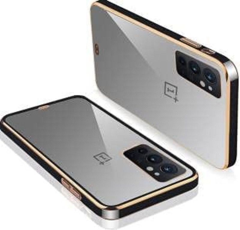 WoodForest Back Cover for OnePlus 9rT | Gold Electroplating Transparent Chrome  (Black, Waterproof, Silicon, Pack of: 1)
