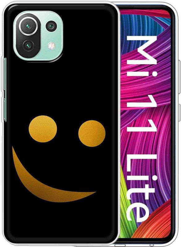 eBoggy Back Cover for Mi 11 Lite  (Black, Yellow, Dual Protection, Silicon, Pack of: 1)