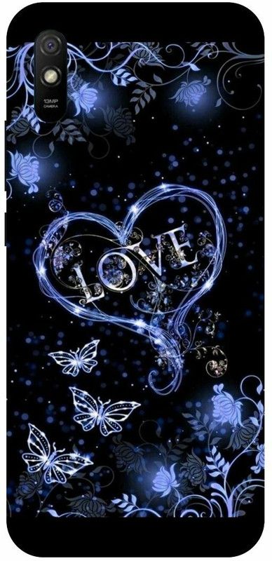 COVERJET Back Cover for REDMI 9i SPORT-LOVE- BLUE- HEART- DESIGN  (Khaki, Hard Case, Pack of: 1)