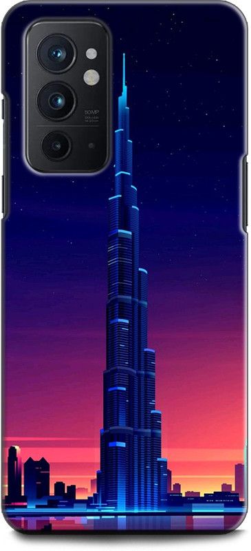 INDICRAFT Back Cover for OnePlus 9RT 5G BURJ KHALIFA, BUILDING, SKYSCRAPER, ART, COLOURFULL  (Multicolor, Shock Proof, Pack of: 1)