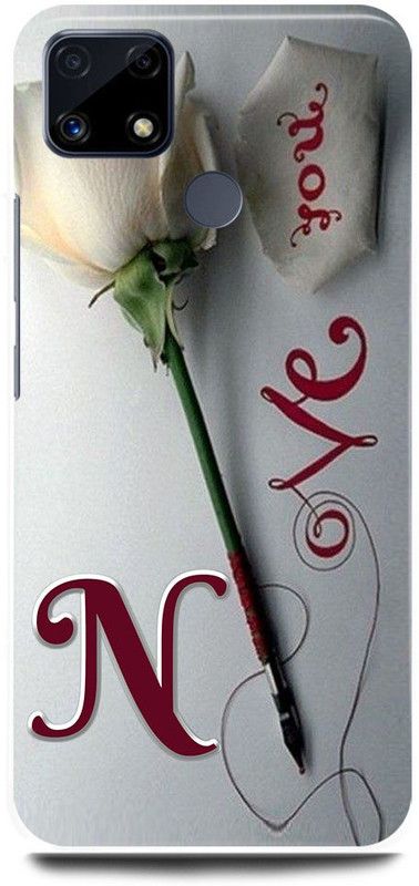 FRONK Back Cover for Realme C25s, RMX3197, N, NAME, LETTER, ALPHABET, LOVE  (Silver, Hard Case, Pack of: 1)