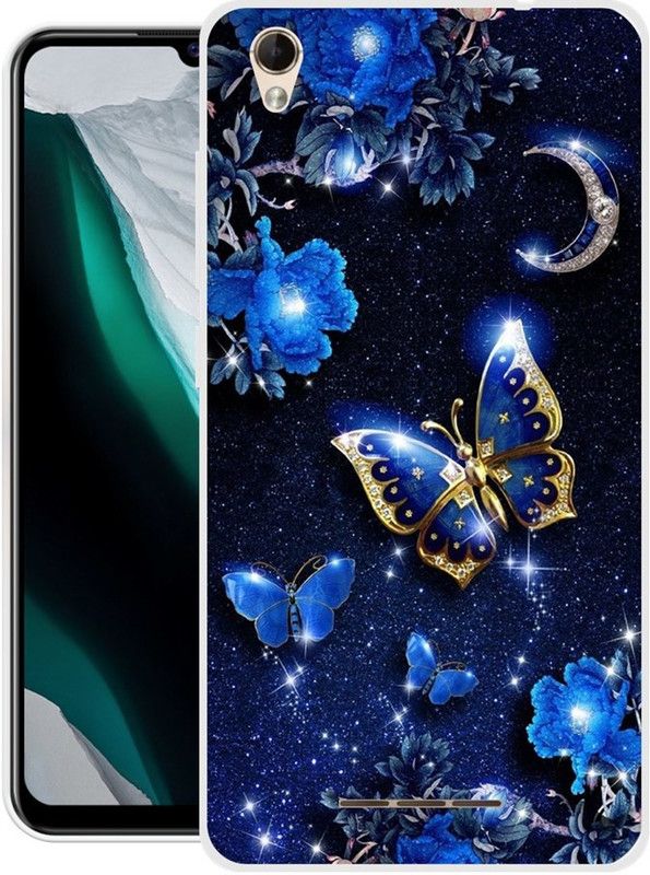 RJ14 (Online) Back Cover for Lava Z60  (Blue, Grip Case, Silicon)