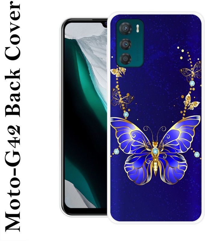 SUPER CASE Back Cover for Motorola Moto G42  (Blue, Grip Case, Silicon, Pack of: 1)