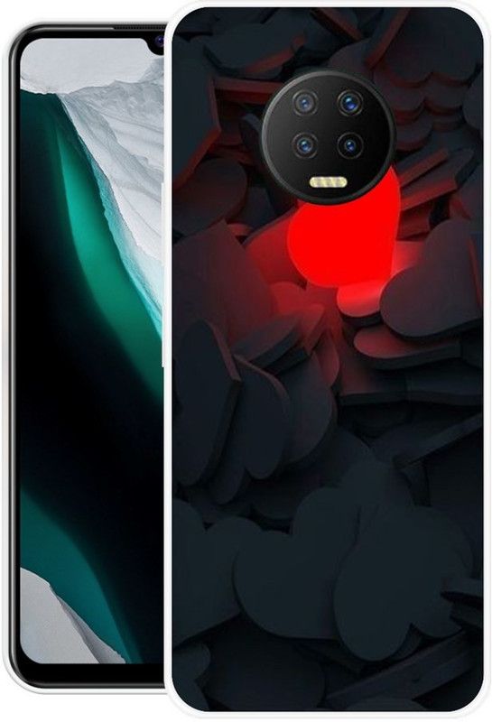 Krtagy Back Cover for Infinix Note 7  (Blue, Red, Dual Protection, Silicon, Pack of: 1)
