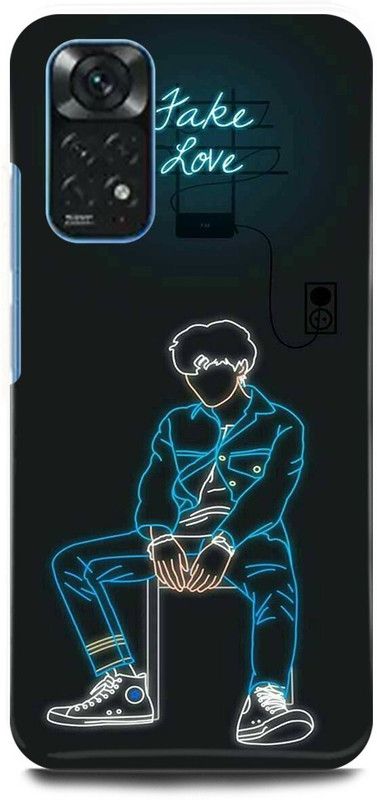 play fast Back Cover for Redmi Note 11 FAKE, LOVE, MASK, BOY  (Blue, Hard Case, Pack of: 1)