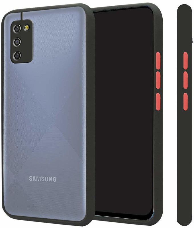 M.N Mobile Accessories Back Cover for Samsung M02s  (Black, White, Hard Case)