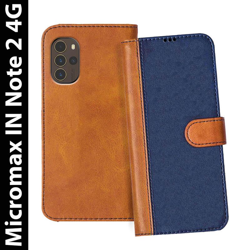 Flipkart SmartBuy Flip Cover for Micromax IN Note 2  (Blue, Brown, Dual Protection, Pack of: 1)