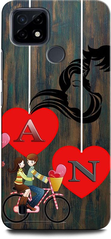 ORBIQE Back Cover for Realme C25Y RMX3268 AN, A LOVE N, N LOVE A, A LETTER, N LETTER, AN NAME  (Multicolor, Hard Case, Pack of: 1)