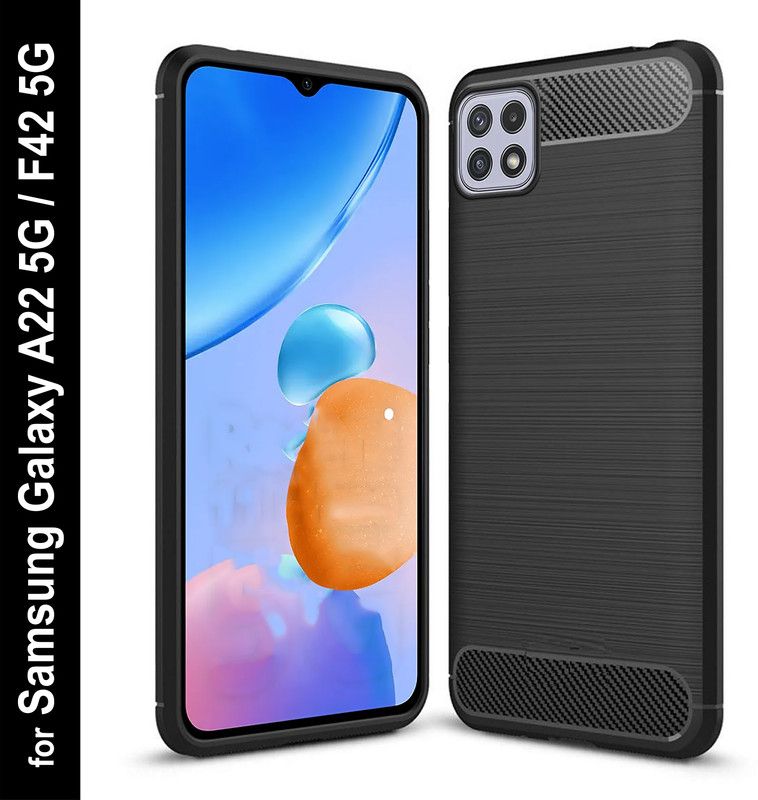 CaseRepublic Back Cover for Samsung Galaxy A22 5G, Samsung Galaxy F42 5G  (Black, Grip Case, Silicon, Pack of: 1)