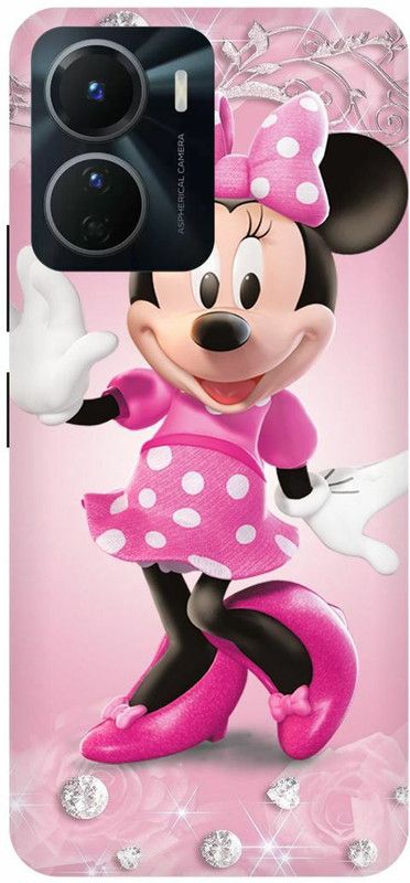 COVERJET Back Cover for VIVO Y16-MICKEY- MOUSE- MINNIE- MOUSE- CARTOON  (Yellow, Hard Case, Pack of: 1)