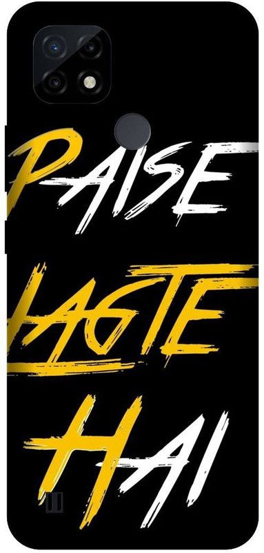Yoprint Back Cover for Realme C21y Pese Lagte Hai Attitude Line Printed back Cover  (Multicolor, Hard Case, Pack of: 1)