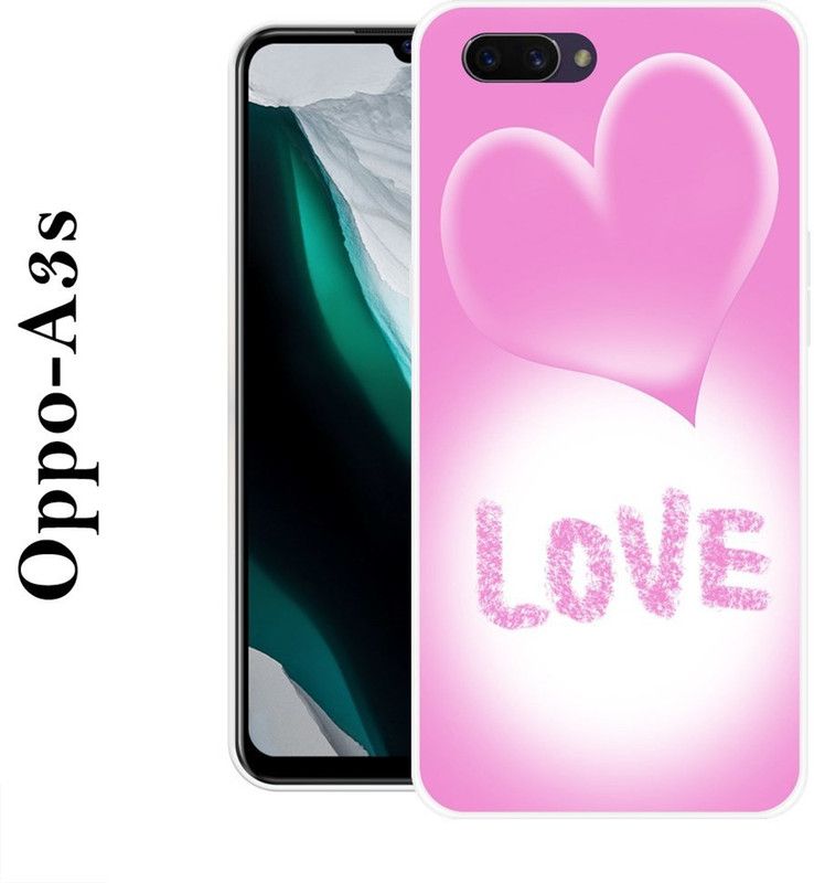 KUDI Back Cover for Oppo A3s  (Pink, Silicon)