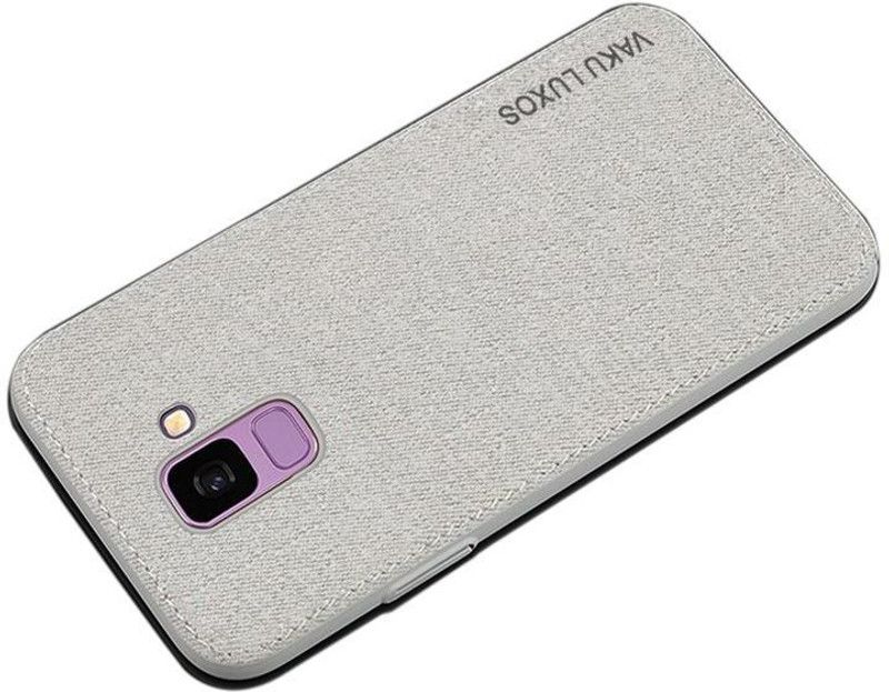 Vaku Luxos Back Cover for Samsung Galaxy A8 2018 Luxico Series Hand-Stitched Cotton Textile Water-proof Case  (Grey, Shock Proof, Pack of: 1)