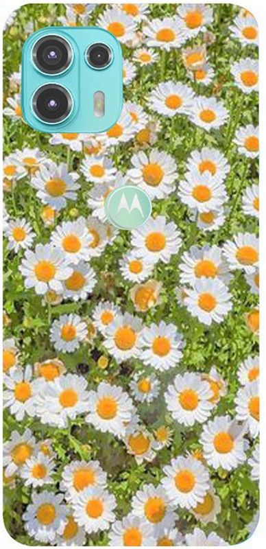 Golden Mask Back Cover for Motorola Moto Edge 20 Fusion Yellow And White Flower  (Multicolor, Waterproof, Silicon, Pack of: 1)