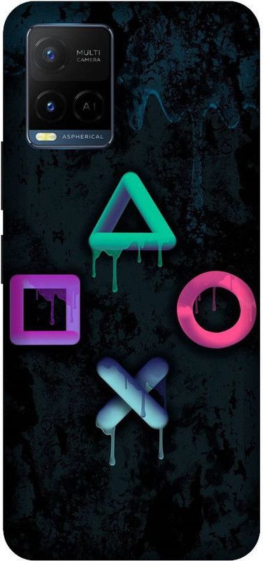 BYXIS Back Cover for Vivo Y21 game consol, game, player, Game, BUTTONS, NEON, COLOURFULL  (Multicolor, Shock Proof, Pack of: 1)