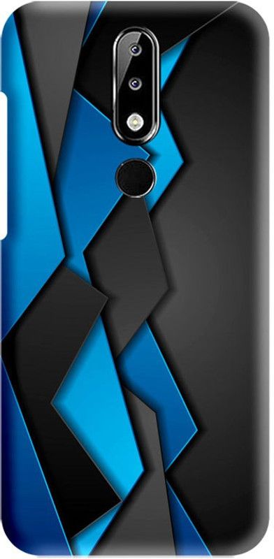 Crafto Rama Back Cover for Nokia 5.1 Plus (TA-1120,1105,1102)/ Nokia X5,Abstract,Black And Blue,Designer,PRINTED,BACK COVER  (Multicolor, Hard Case, Pack of: 1)