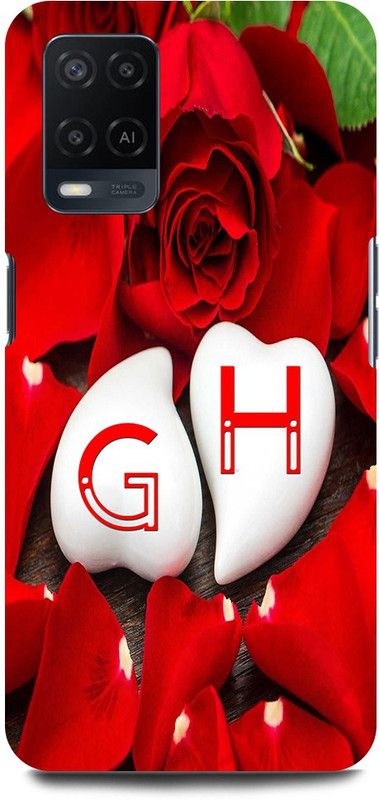 JUGGA Back Cover for OPPO A54, CPH2239, G LOVES H NAME,G NAME, H LETTER, ALPHABET,G LOVE H NAME  (Red, Hard Case, Pack of: 1)