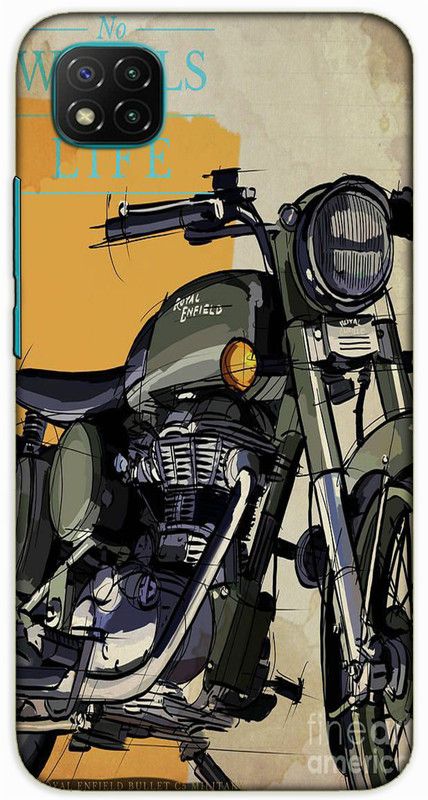 iprinto Back Cover for Poco C3 Royal Enfield Back Cover  (Green, Hard Case, Pack of: 1)