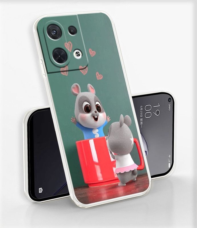 mobom Back Cover for Oppo Reno 8  (Multicolor, Dual Protection, Silicon, Pack of: 1)