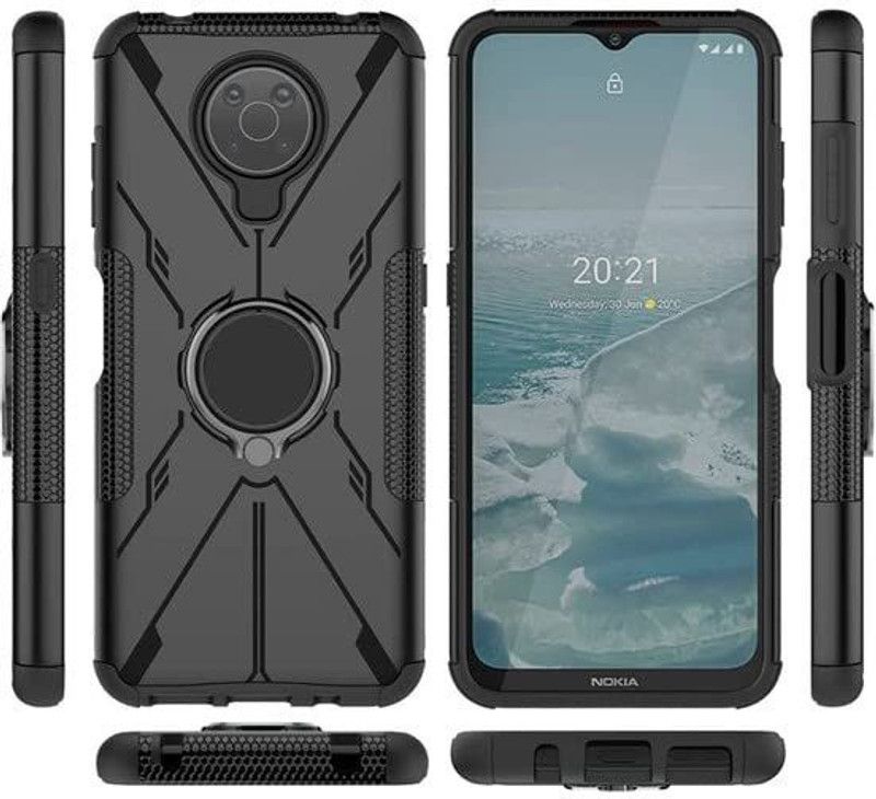 S-Softline Back Cover for Nokia G20, Premium Ring Dazzle Case  (Black, Pack of: 1)