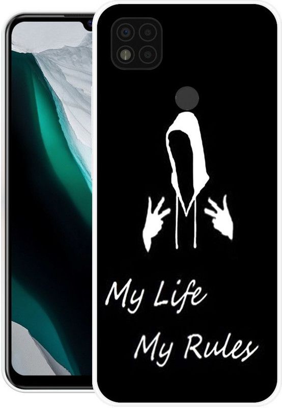 BAILAN Back Cover for Redmi 9, Redmi 9C, POCO C31  (Black, White, Grip Case, Silicon)