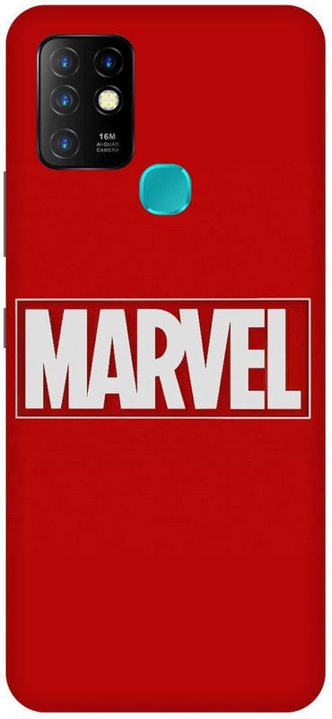 FIKORA Back Cover for Infinix Hot 10, X682B, MARVEL, LOGO, SIGN, EMBLEM, AVENGERS  (Red, Hard Case, Pack of: 1)