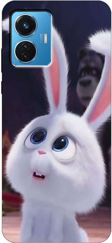 iprinto Back Cover for Vivo T1 44W,V2153, iQOO Z6 44W Cute Rabit Back Cover  (Multicolor, Hard Case, Pack of: 1)