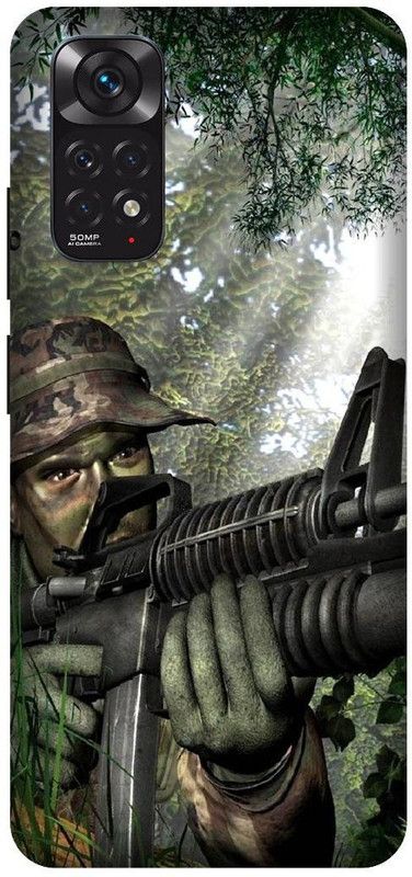 Yoprint Back Cover for Redmi Note 11 5G Commando, Sniper, Army Man Printed cover  (Multicolor, Hard Case, Pack of: 1)
