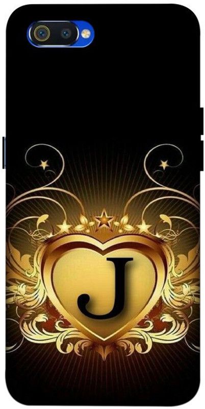 LUCKY MOBI.COM Back Cover for Realme C2 ( J LETTER NAME) PRINTED BACK COVER  (Multicolor, Hard Case, Pack of: 1)