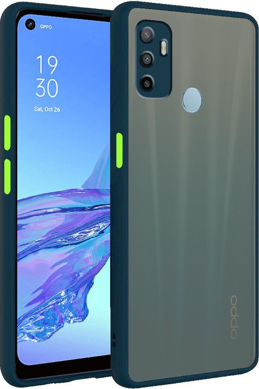 Casotec Back Cover for Oppo A53, Oppo A53S, Oppo A33 (2020) Matte Finish Smoke Cover  (Blue, Camera Bump Protector, Pack of: 1)