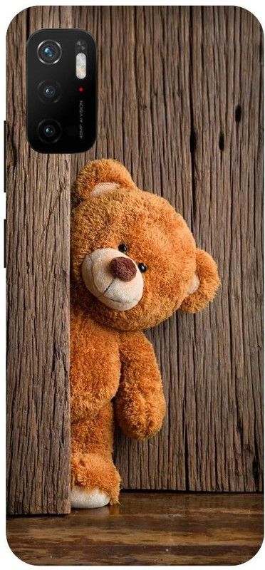 UMPRINT Back Cover for Redmi Note 10T/M2103K9I Cute Teddy Bear Printed Back Cover  (Multicolor, Hard Case, Pack of: 1)