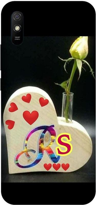 PHONE WALEY.COM Back Cover for Redmi 9i ,MZB080UIN , RS, R LOVES, S NAME, RS Love Printed  (Black, Hard Case, Pack of: 1)