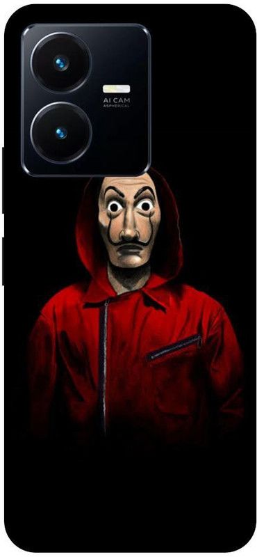 URCHIN Back Cover for Vivo Y22S Money-Heist-Money-Heist-Mask-Moneyheist-Logo-321222  (Multicolor, Shock Proof, Pack of: 1)
