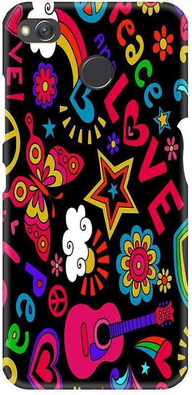 Smutty Back Cover for Mi Redmi 4 - Love Graffiti Print  (Multicolor, Hard Case, Pack of: 1)