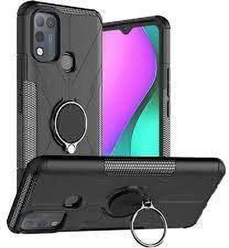 S-Softline Back Cover for infinix Hot 12 Play, Shockproof PC Back TPU  (Black, Pack of: 1)