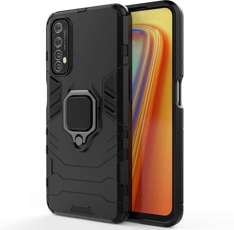 Yoox Back Cover for Realme 7  (Black, Dual Protection, Silicon, Pack of: 1)