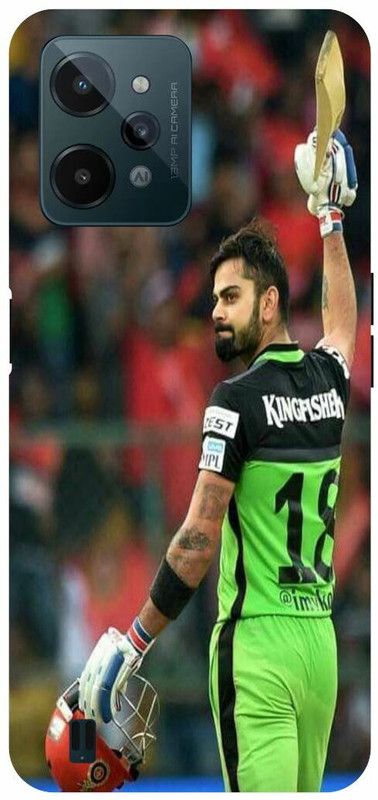 PICHKU Back Cover for REALME C31- RMX3501-VIRAT,KOHLI,INDIAN,PLAYER,CRICKETER,RCB,JERSEY,18,IPL,CRICKET,SPORTS  (Green, Hard Case, Pack of: 1)
