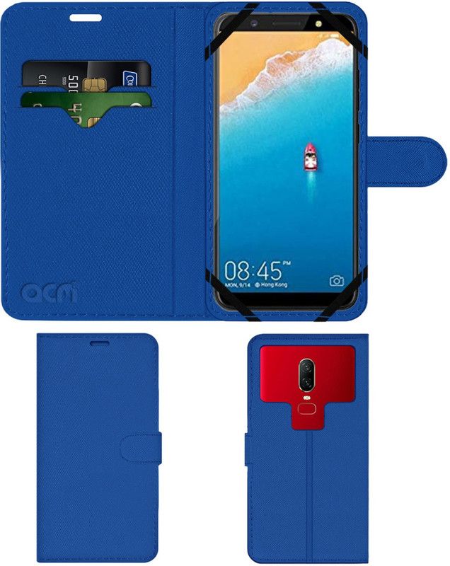 ACM Flip Cover for Tecno Camon Iclick  (Blue, Cases with Holder, Pack of: 1)