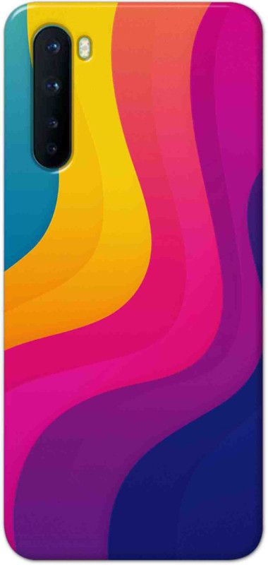 NDCOM Back Cover for OnePlus Nord Rainbow Color Wave Printed  (Multicolor, Hard Case, Pack of: 1)