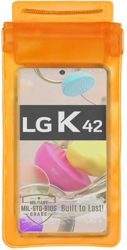 ACM Pouch for Lg K42  (Orange, Waterproof, Silicon, Pack of: 1)