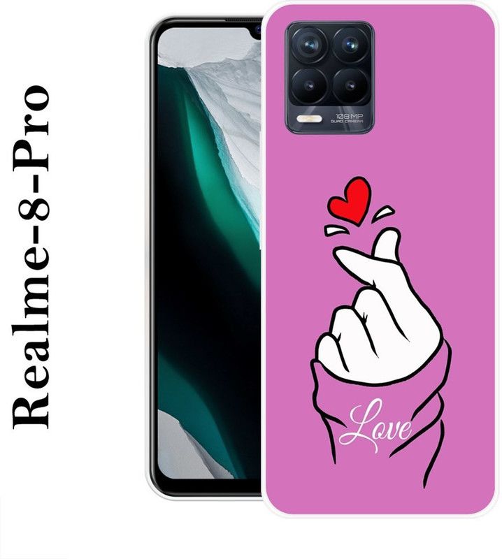 REALKING Back Cover for Realme 8 Pro  (Purple, White, Silicon)