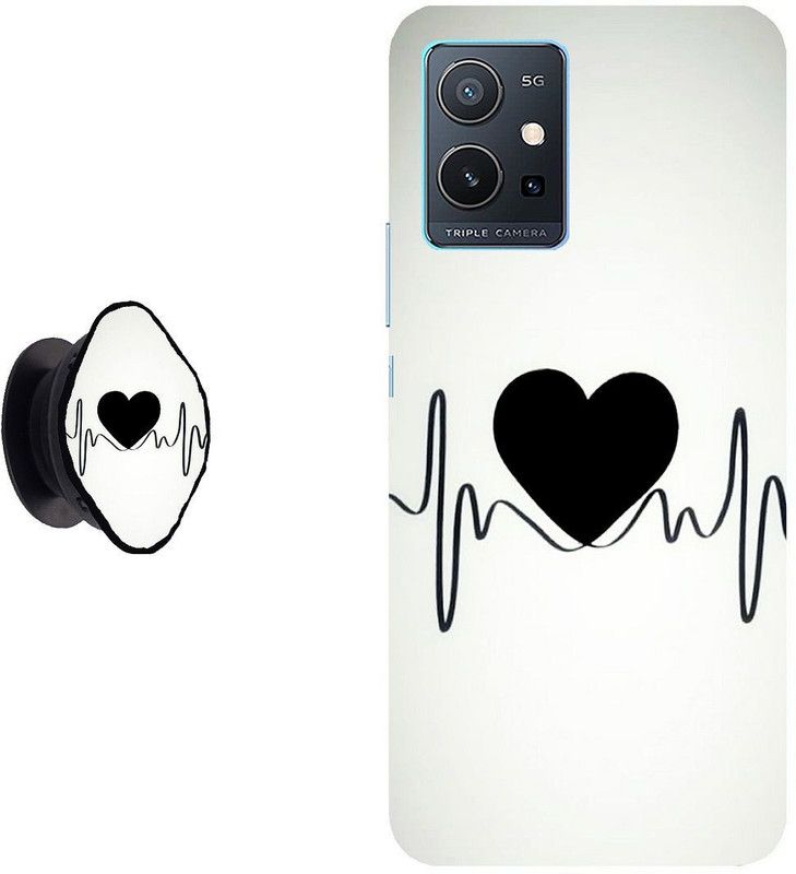 SPBR Back Cover for Vivo Y75 5G  (White, Black, Cases with Holder, Pack of: 2)