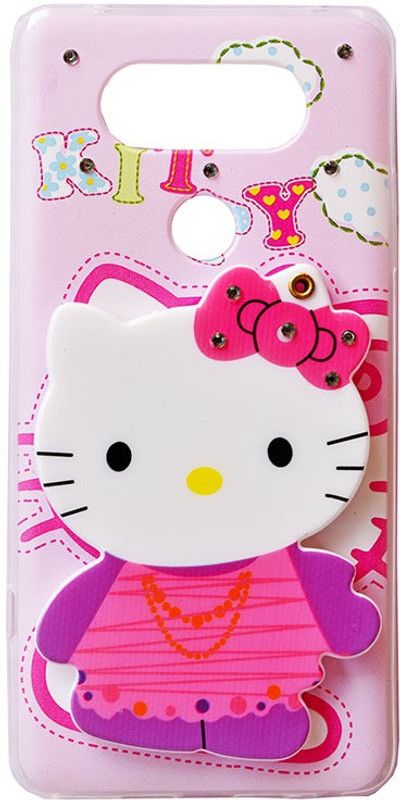 MARSHLAND Back Cover for Back Cover for Girls 3D Hello Kitty Cartoon Mirror View Designer Printed, lg v20  (Multicolor, Hard Case, Silicon, Pack of: 1)