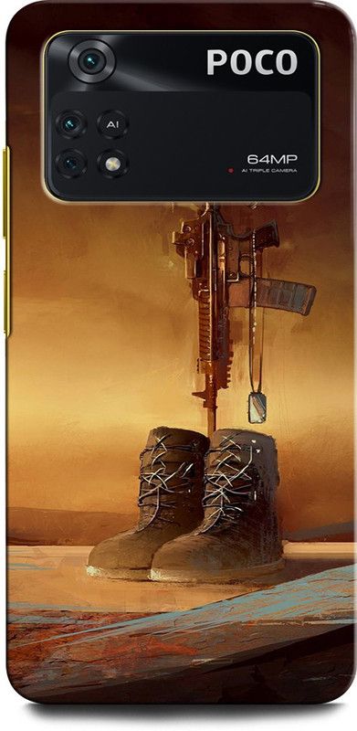 INTELLIZE Back Cover for POCO M4 Pro INDIAN ARMY, ARMY, GUN  (Multicolor, Hard Case, Pack of: 1)