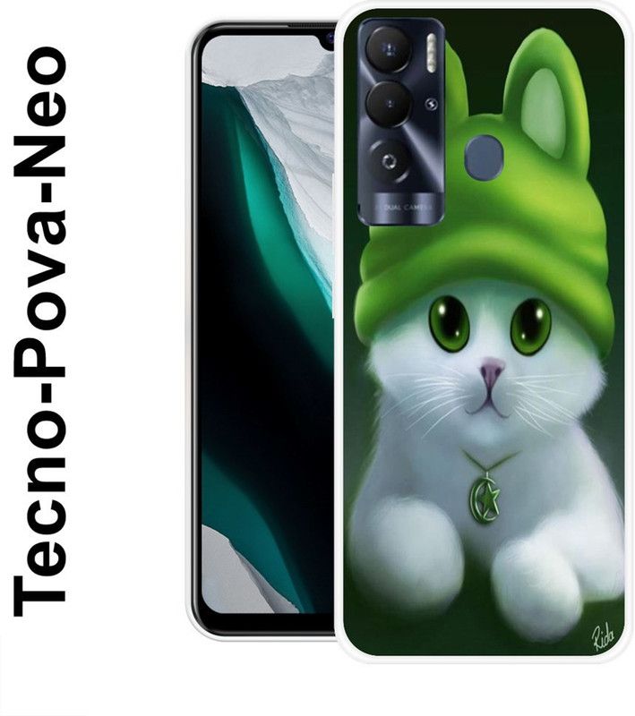 redfly Back Cover for Tecno Pova Neo  (Green, White, Silicon)