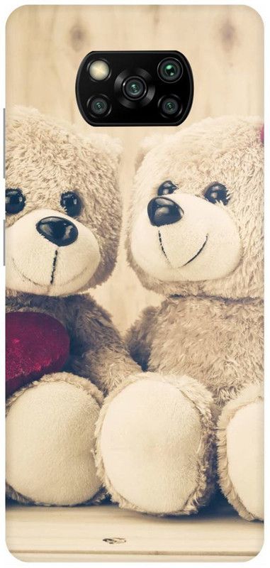 Zaplab Back Cover for POCO X3 Pro,MZB08T6IN, Love Teddy Beer Printed Back Cover  (Multicolor, Hard Case, Pack of: 1)