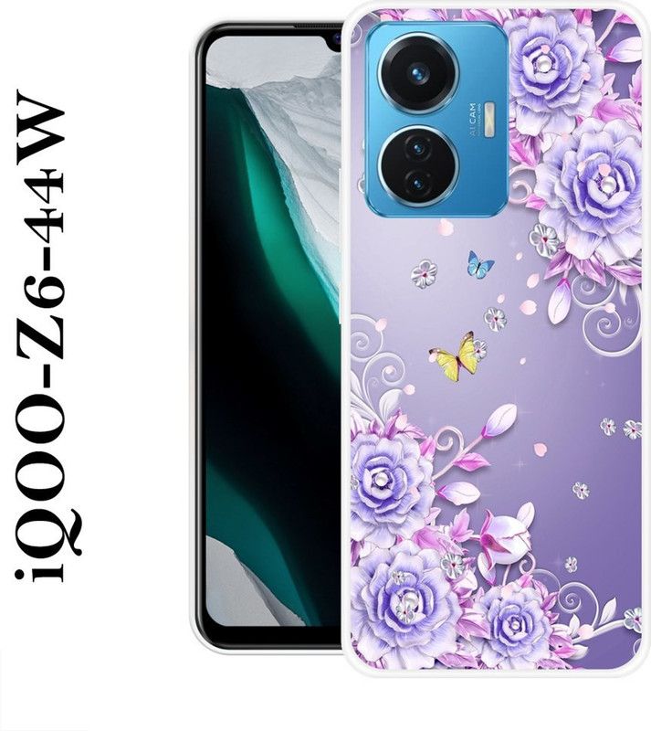 BAGRA Back Cover for IQOO Z6 44W  (Purple, Grip Case, Silicon)