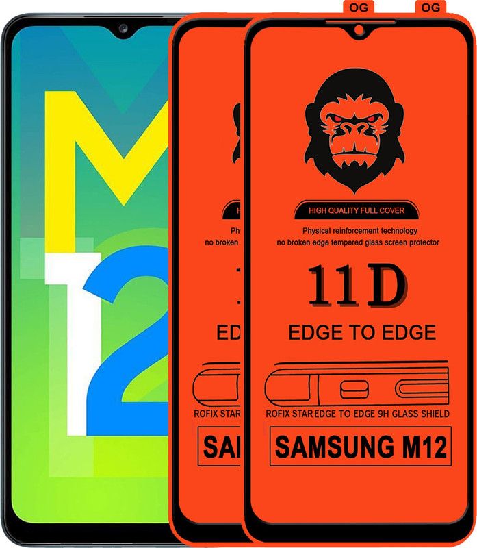 Rofix star Edge To Edge Tempered Glass for SAMSUNG GALAXY M12  (Pack of 2)